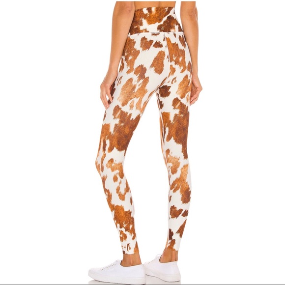 NEW WEWOREWHAT REVOLVE BROWN PRINTED HIGH-WAIST LEGGINGS - Picture 5 of 9